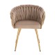 Nordic Style Luxury Beauty Chair Velvet Light Brown Gold-5400369