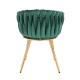 Nordic Style Luxury Beauty Chair Velvet Green Gold-5400370