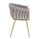 Nordic Style Luxury Beauty Chair Velvet Light Gray Gold-5400371