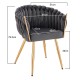 Nordic Style Luxury Beauty Chair Velvet Dark Gray Gold-5400372