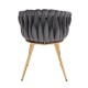 Nordic Style Luxury Beauty Chair Velvet Dark Gray Gold-5400372
