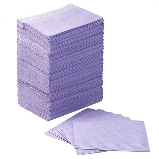  Πετσέτες μιας χρήσεως τριών στρωμάτων μωβ box 125 τεμάχια - 1080813