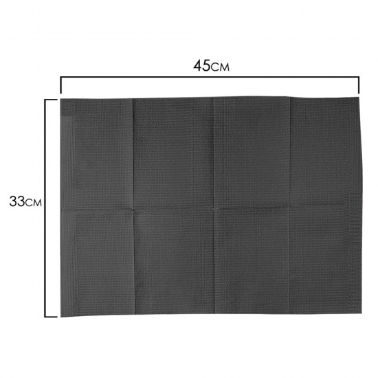 Πετσέτες μιας χρήσεως τριών στρωμάτων  μαύρες box 125 τεμάχια - 1082057