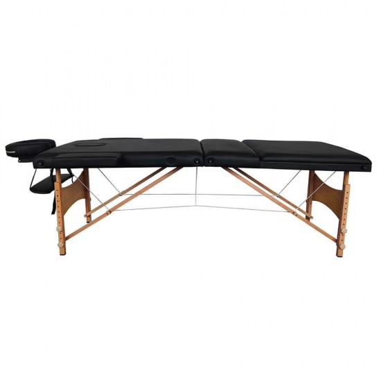 Κρεβάτι Μασάζ 3 Θέσεων ξύλινο Πτυσσόμενο με ανάκλιση πλάτης Black-9030104