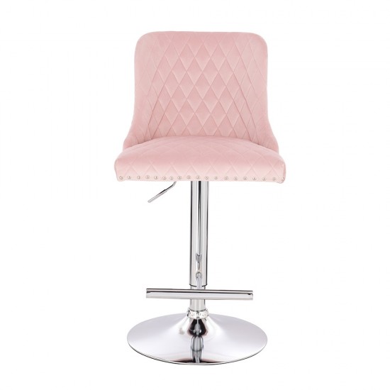 Luxury Bar stool Lion King Velvet Light Pink - 5450105