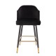 Luxury Bar stool Velvet Black Gold - 5450113