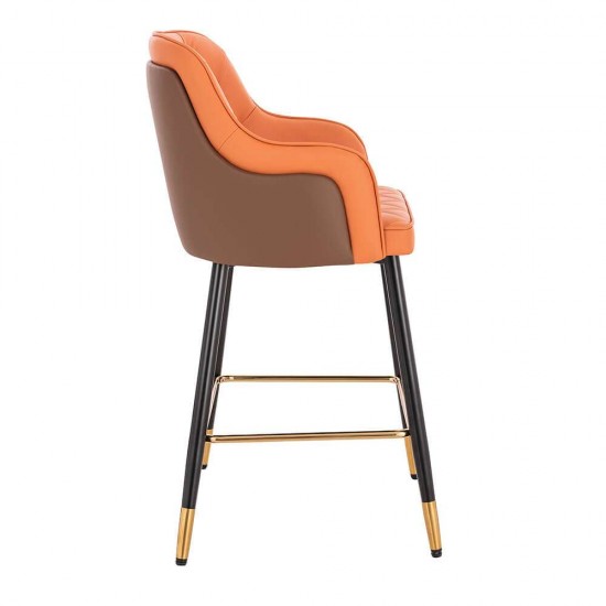 Luxury Bar stool Nappa Orange Brown-5450116