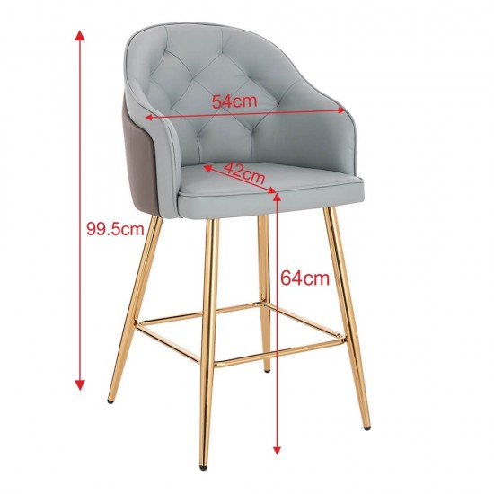 Luxury Bar stool Nappa Grey-5450119