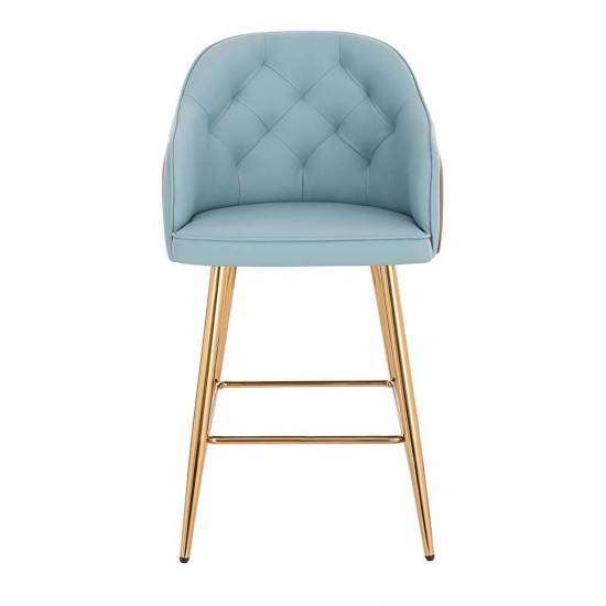 Luxury Bar stool Nappa Light Blue Brown-5450120
