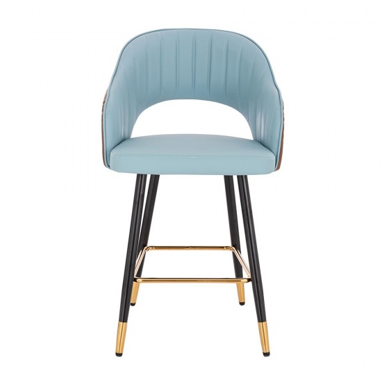 Luxury Bar stool Pu Leather Blue Brown-5450130