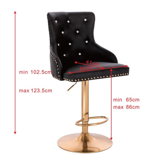 Luxury Bar stool Crystal Black Gold-5450133