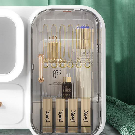Makeup storage box με Led smart touch Καθρέφτη Green - 6930258