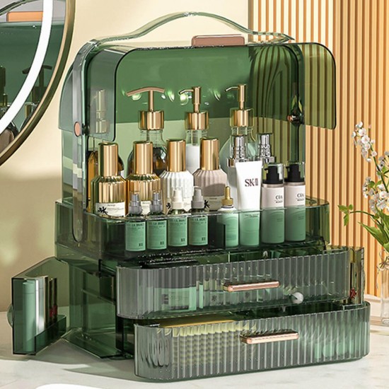 Makeup storage box Clear Green-6930312