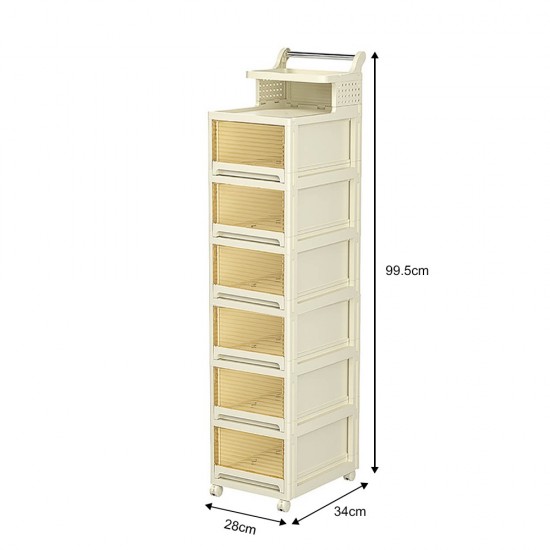 Vanity Storage Station 6 drawers 28*34*99,5cm Beige-6930342