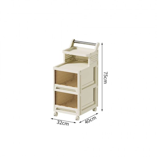 Vanity Storage Station 2 drawers Beige 40*32*75cm -6930346