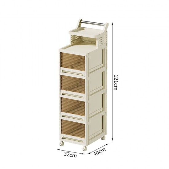 Vanity Storage Station 4 drawers Beige 40*32*121cm -6930348