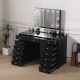 Full Set Vanity Table Black & Hollywood Full Mirror με 2 ράφια αποθήκευσης-6910022