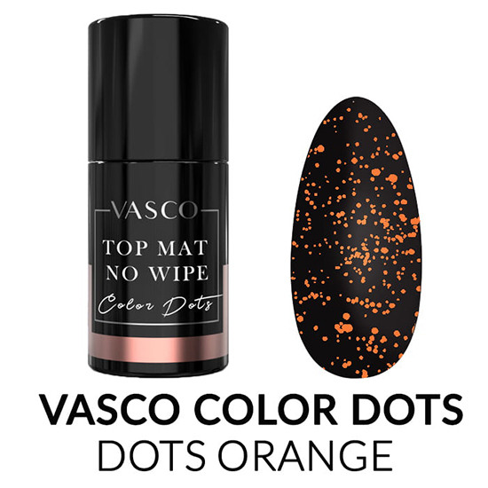 Vasco Top no wipe mat dots ημιμόνιμο βερνίκι Orange 7ml - 8117251