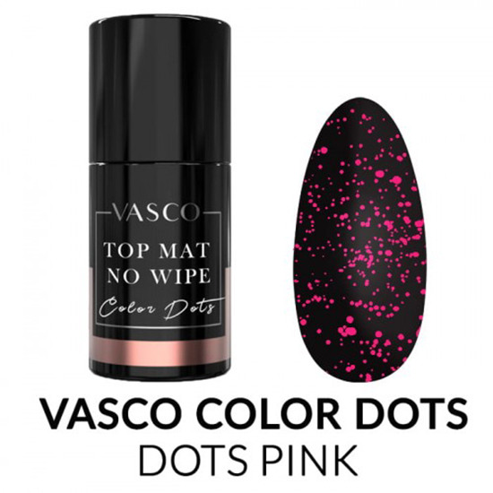 Vasco Top no wipe mat dots ημιμόνιμο βερνίκι Pink 7ml - 8117252