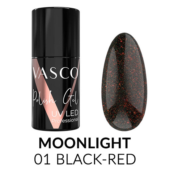 Vasco ημιμόνιμο βερνίκι UV LED Professional Moonlight 01 Black-Red 6ml - 8117349