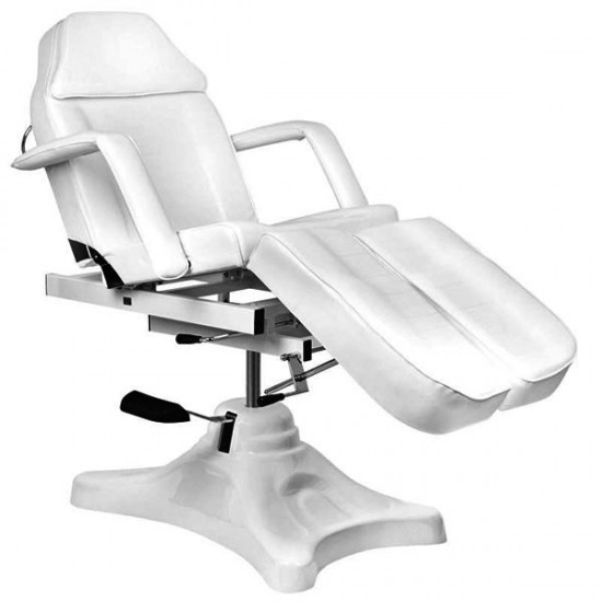 Καρέκλα αισθητικής & pedicure με υδραυλική ανύψωση και ανύψωση καθίσματος λευκή - 0100716