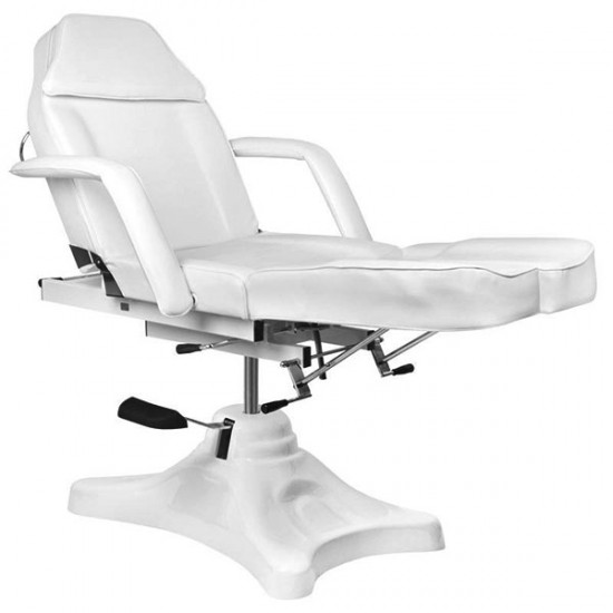 Καρέκλα αισθητικής & pedicure με υδραυλική ανύψωση και ανύψωση καθίσματος λευκή - 0100716