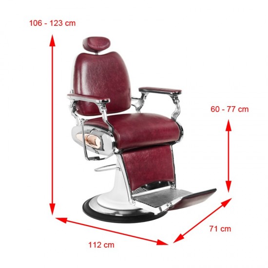 Πολυθρόνα barber Moto Style Maroon - 0114959