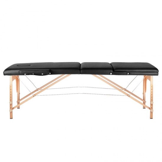 Κρεβάτι Μασάζ 3 Θέσεων ξύλινο Πτυσσόμενο με ανάκλιση πλάτης Section Black - 0132194