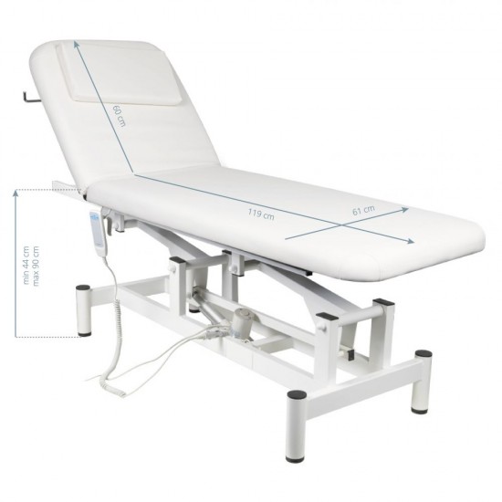  Επαγγελματικό κρεβάτι μασάζ & αισθητικής ηλεκτρική ανύψωση λευκό - 0133201