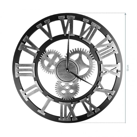 Διακοσμητικό ρολόι κομμωτηρίου Silver Gears - 0135174
