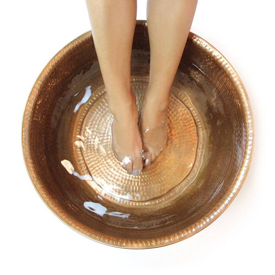  Hammered Handmade Copper Pedicure Bowl and foot rest - 6410001