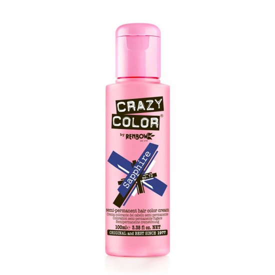 Crazy color ημιμόνιμη κρέμα-βαφή μαλλιών sapphire no72 100ml - 9002288