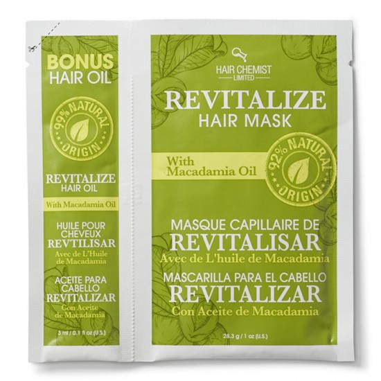 Hair Chemist Revitalize Μάσκα & Hair oil  travel Pack για  ταλαιπωρημένα και θαμπά μαλλιά Macadamia - 3816533