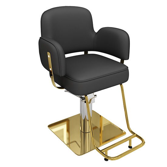 Styling chair Black  Gold stainless steel base - 6990111