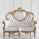 Throne waiting chair white & gold frame large - 6950110
