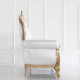 Throne waiting chair white & gold frame large - 6950110